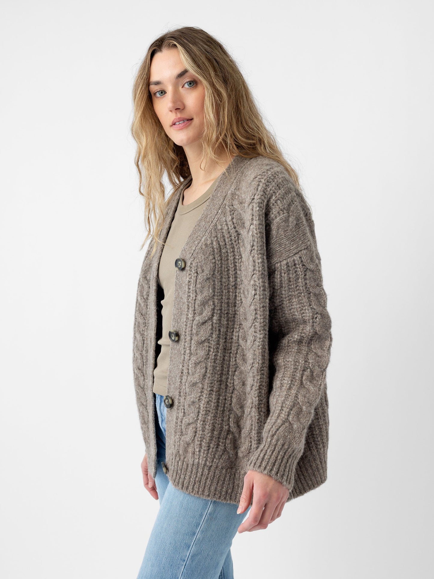 Oversized Cable Knit Cardigan