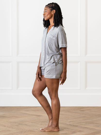 Women's Stretch-Knit Short Sleeve Bamboo Pajama Set