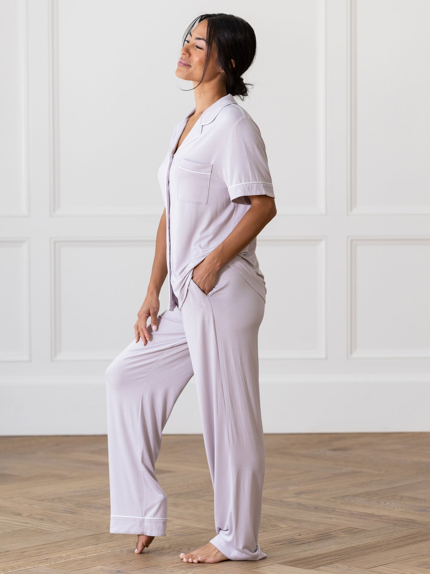 Women's Stretch-Knit Short Sleeve & Pant Bamboo Pajama Set