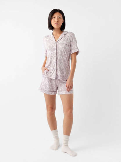 Women's Stretch-Knit Short Sleeve Bamboo Pajama Set