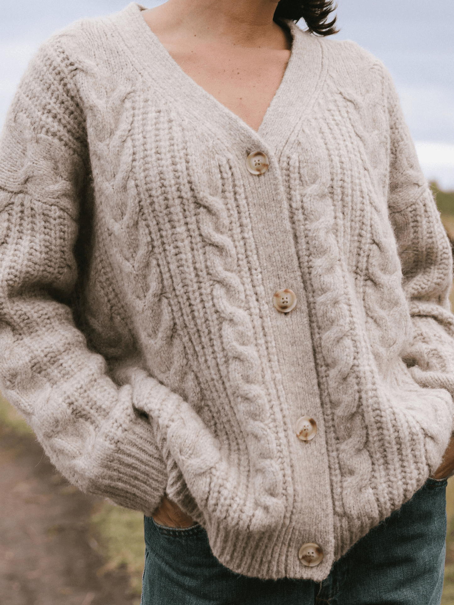 Oversized Cable Knit Cardigan