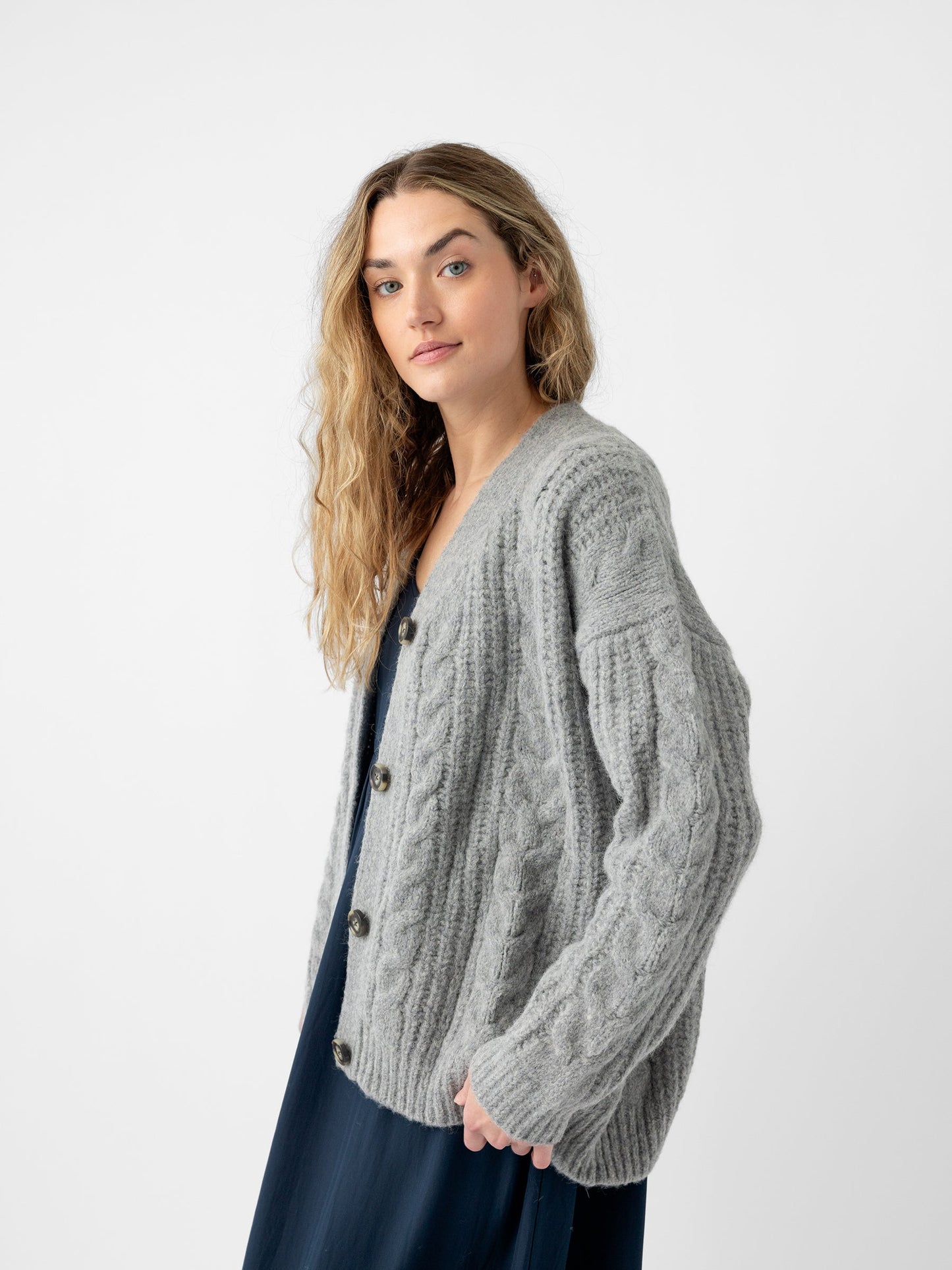 Oversized Cable Knit Cardigan