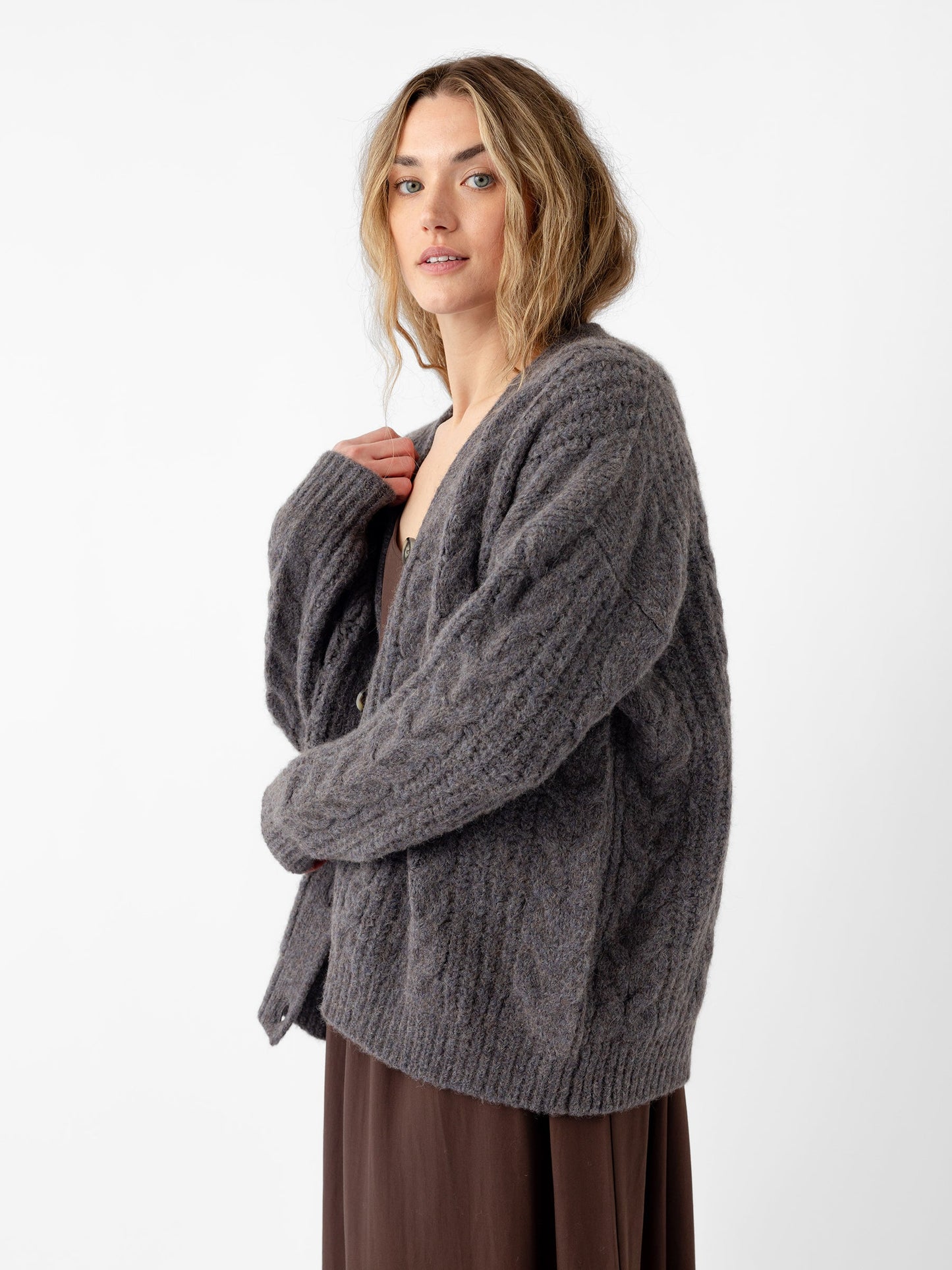 Oversized Cable Knit Cardigan