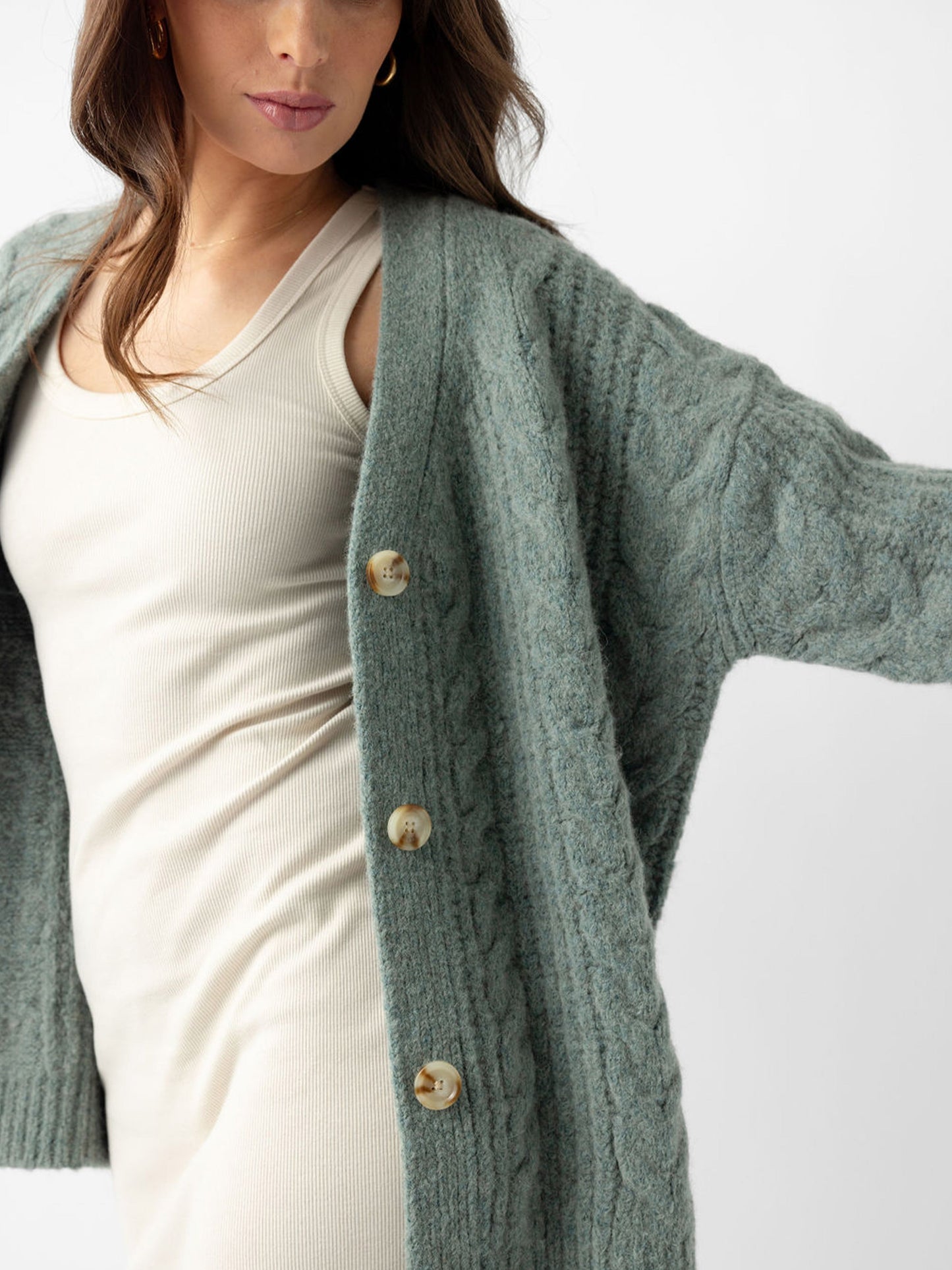 Oversized Cable Knit Cardigan