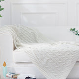 Cheer Collection Knitted Throw Blanket, Soft Cable Knit 100% Acrylic Accent Throw - Ivory, 50" x 60"