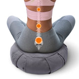 Cheer Collection Premium 16" Buckwheat Yoga and Meditation Floor Cushion with Removable Cover (Gray)