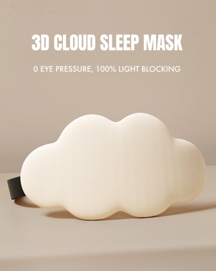 3D Contoured Puffy Cute Could Sleep Eye Mask - Ultra Lightproof and Comfortable