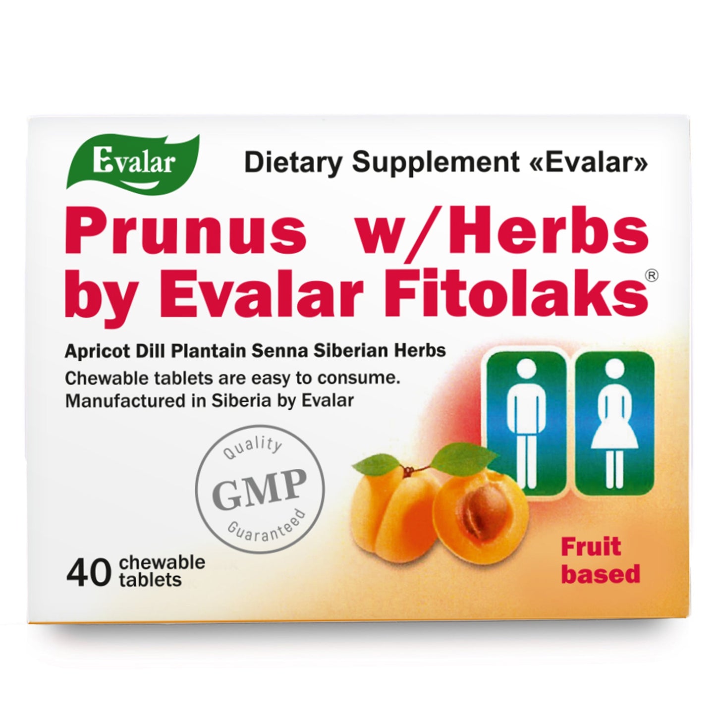 Prunus with Herbs by Evalar Fitolaks 40 Tabs