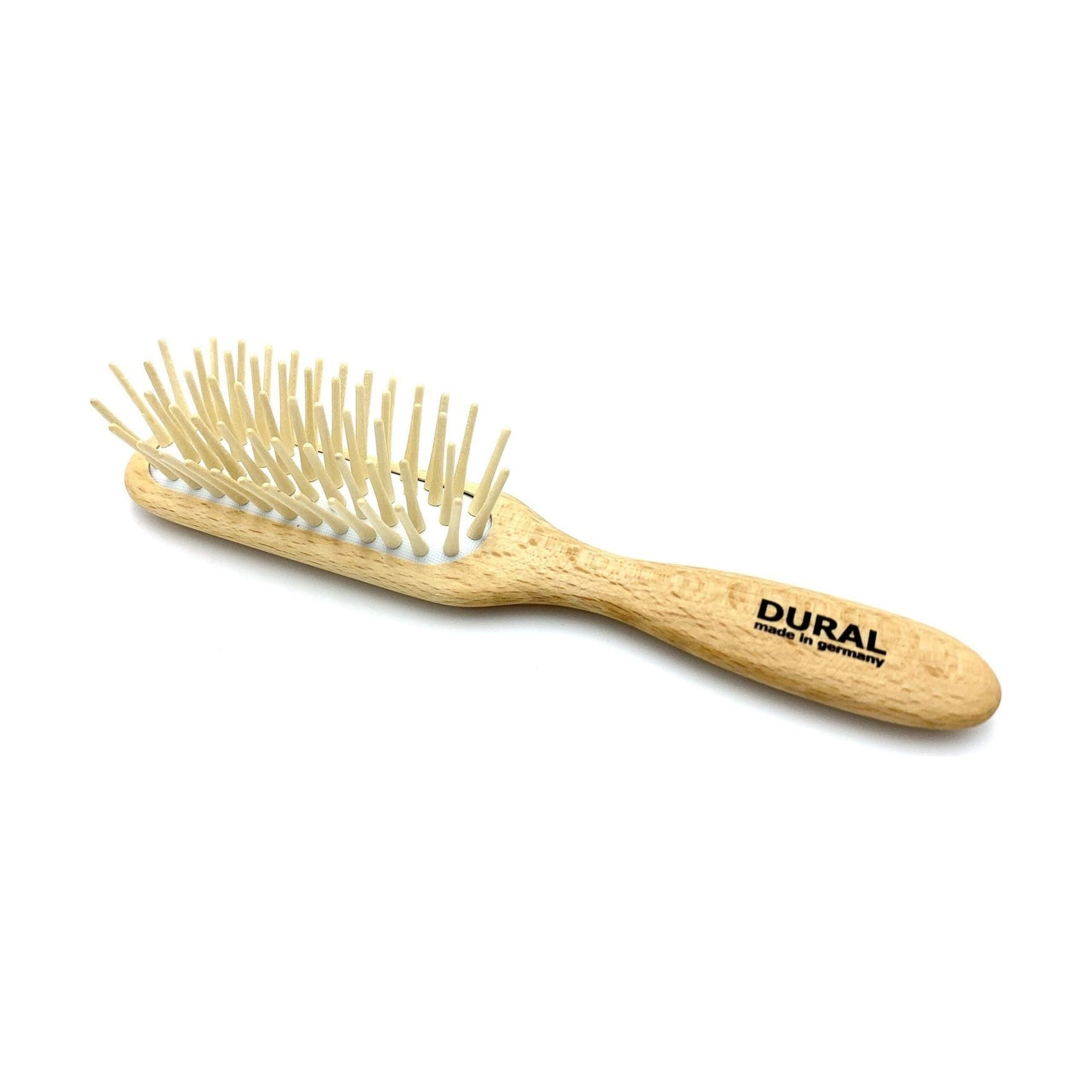 Dural Hair Brush For Styling & Care Rubber Cushion Long Wooden Pins Beech Wood