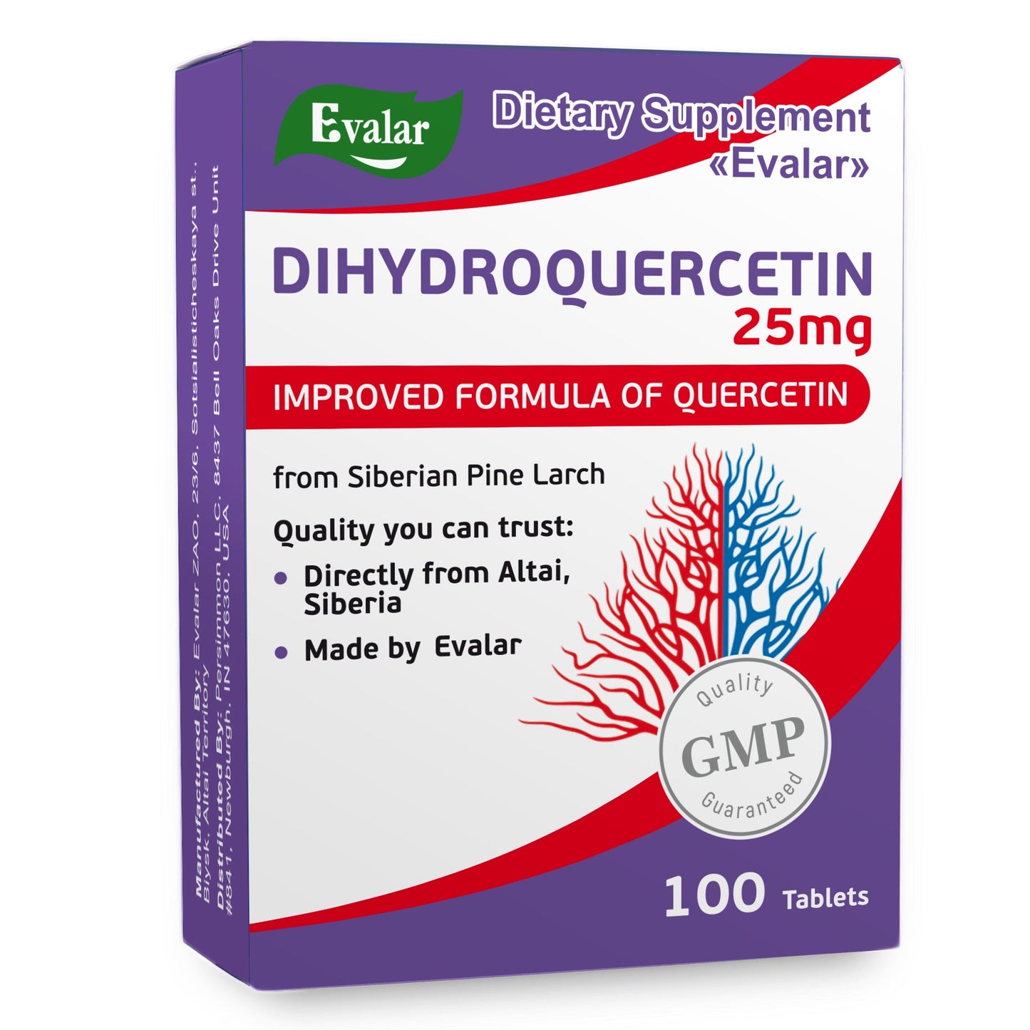 Siberian Pine Larch by Evalar Dihydro Quercetin 100 Tabs