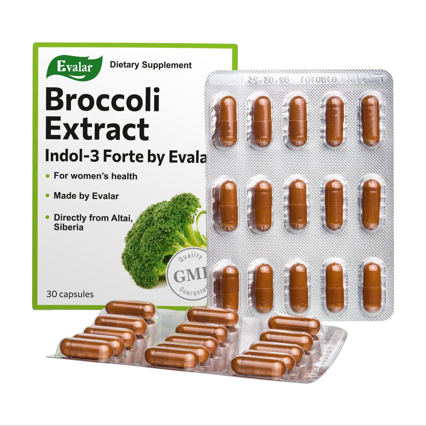 Evalar Broccoli Indol-3 Extract – 30 Capsules