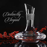 Berkware Red Wine Decanter - Luxuriuos 750ml Wide Base Glass Wine Carafe with Dazzling Rhinestone Design (Silver tone)
