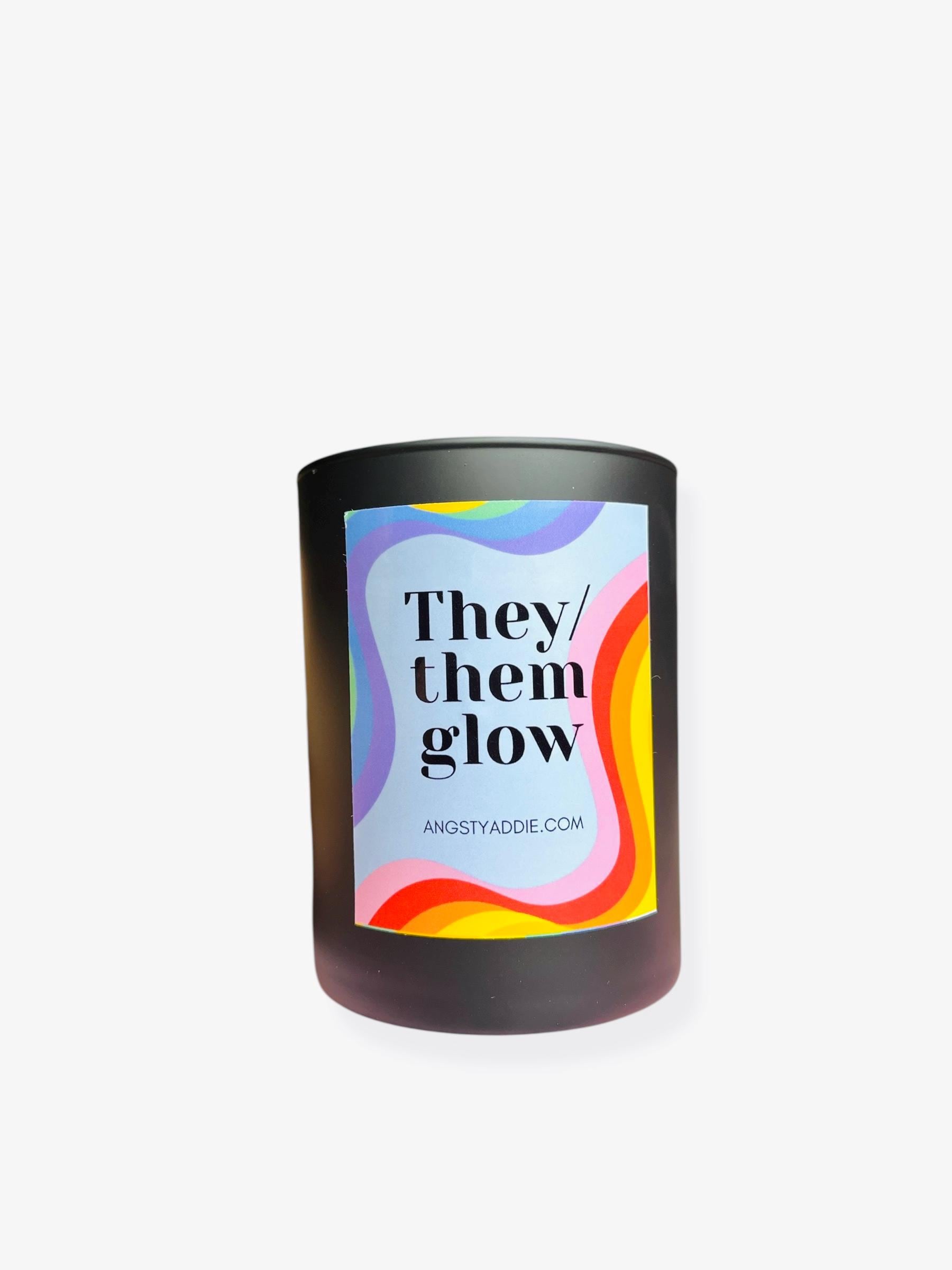 They/Them Glow candle by Angsty Addie