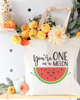 You're One in a Melon Cotton Canvas Tote Bag by The Cotton & Canvas Co.