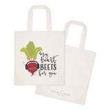 My Heart Beets for You Cotton Canvas Tote Bag by The Cotton & Canvas Co.