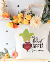 My Heart Beets for You Cotton Canvas Tote Bag by The Cotton & Canvas Co.