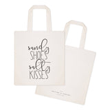 Sandy Shoes and Salty Kisses Cotton Canvas Tote Bag by The Cotton & Canvas Co.