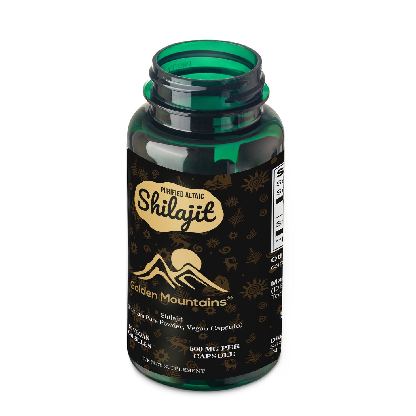 Golden Mountains Shilajit Vegan Capsules – 500mg | 90 Count
