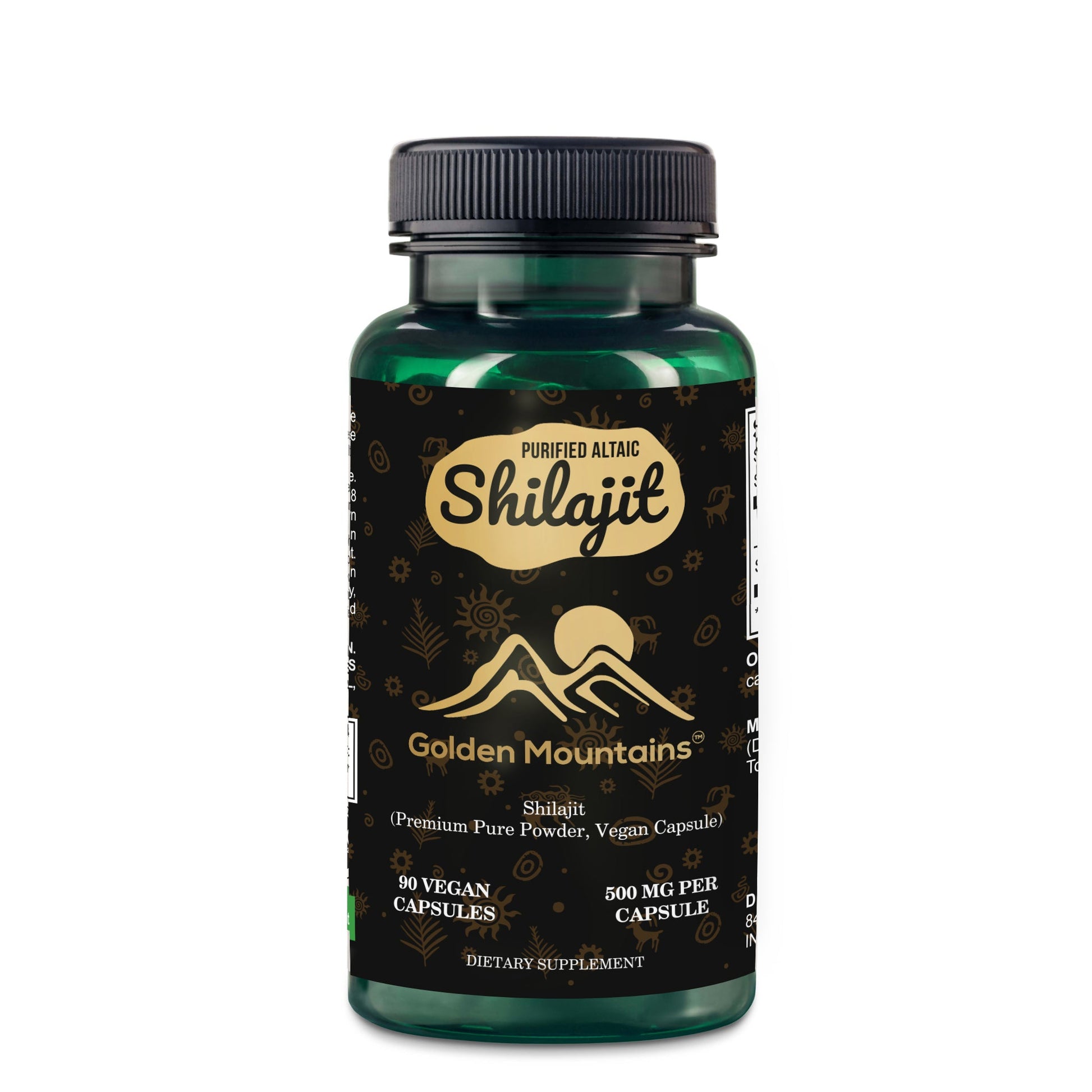 Golden Mountains Shilajit Vegan Capsules – 500mg | 90 Count