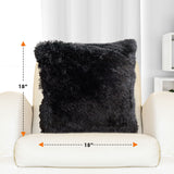 Cheer Collection Set of 2 Shaggy Long Hair Throw Pillows | Super Soft and Plush Faux Fur Accent Pillows - 18 x 18 inches
