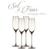 Berkware Luxurious and Elegant Sparkling Colored Glassware - Champagne Flutes - Set of 4