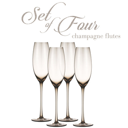 Berkware Luxurious and Elegant Sparkling Colored Glassware - Champagne Flutes - Set of 4