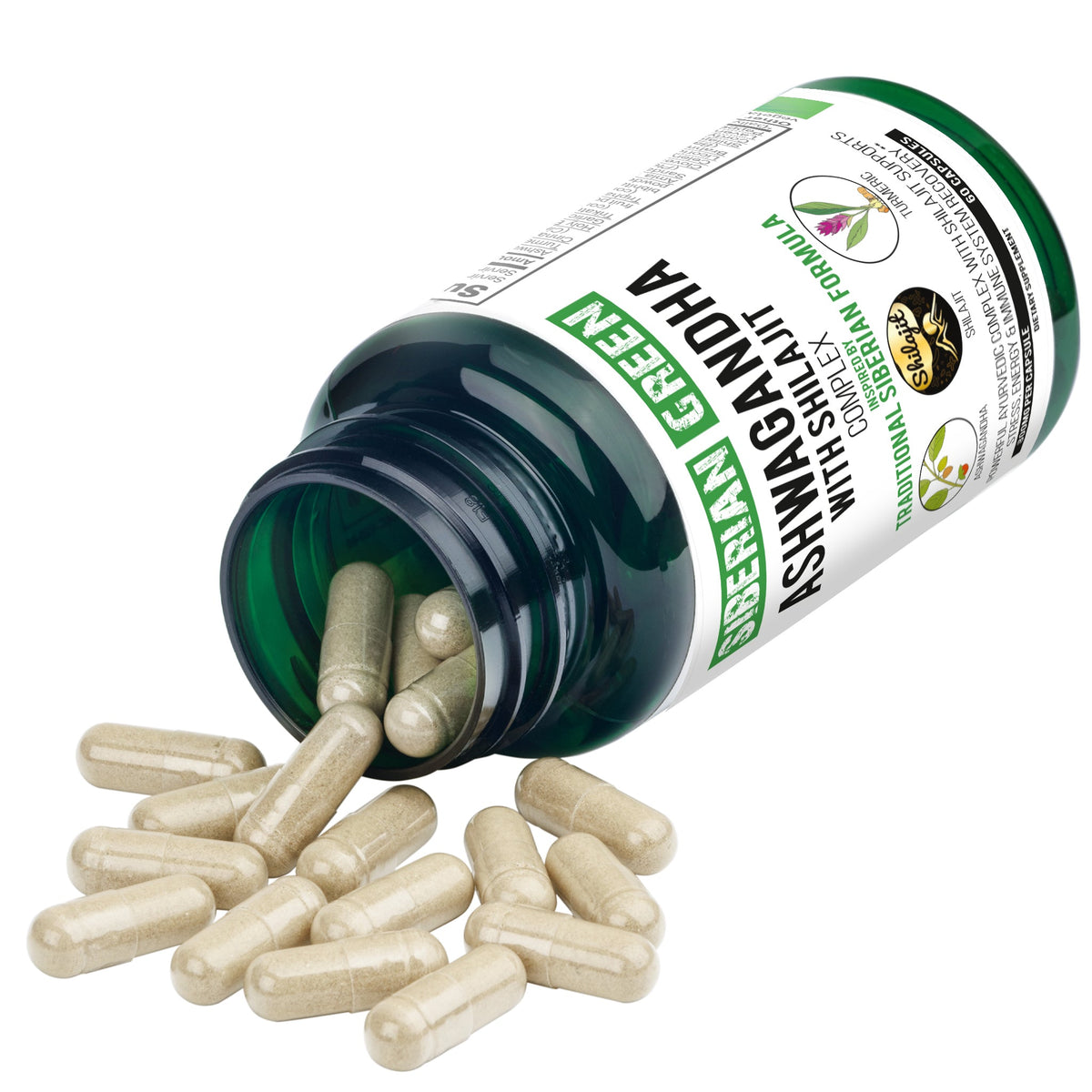 Ashwagandha with Altai Shilajit & Turmeric | Ayurvedic Herbal Complex 60 Capsules