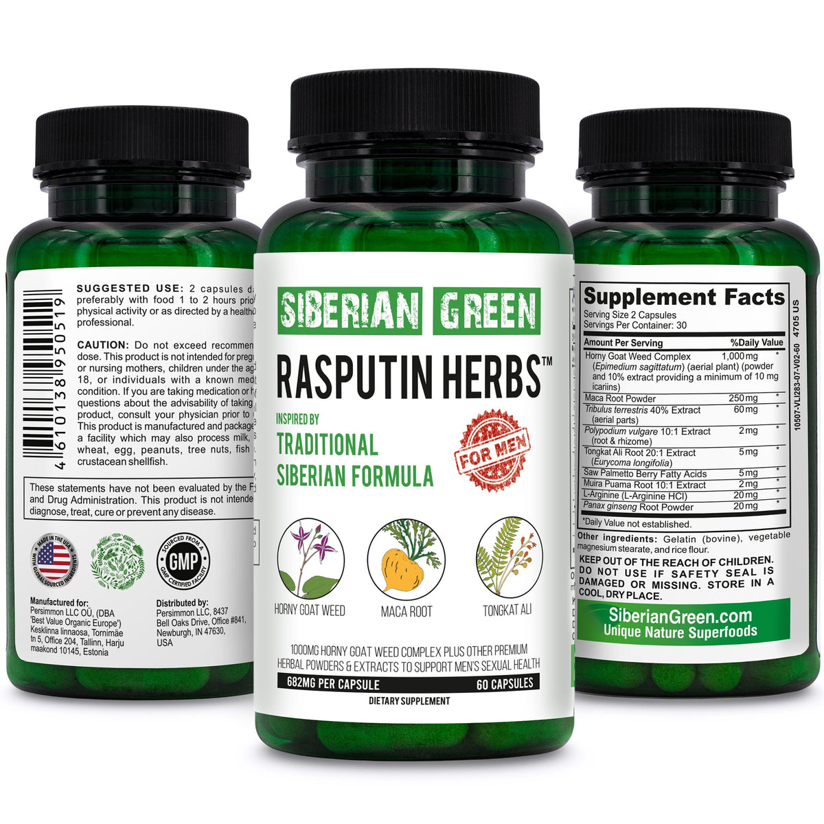 Rasputin Herbs with Horny Goat Weed Maca Root Complex 60 Caps