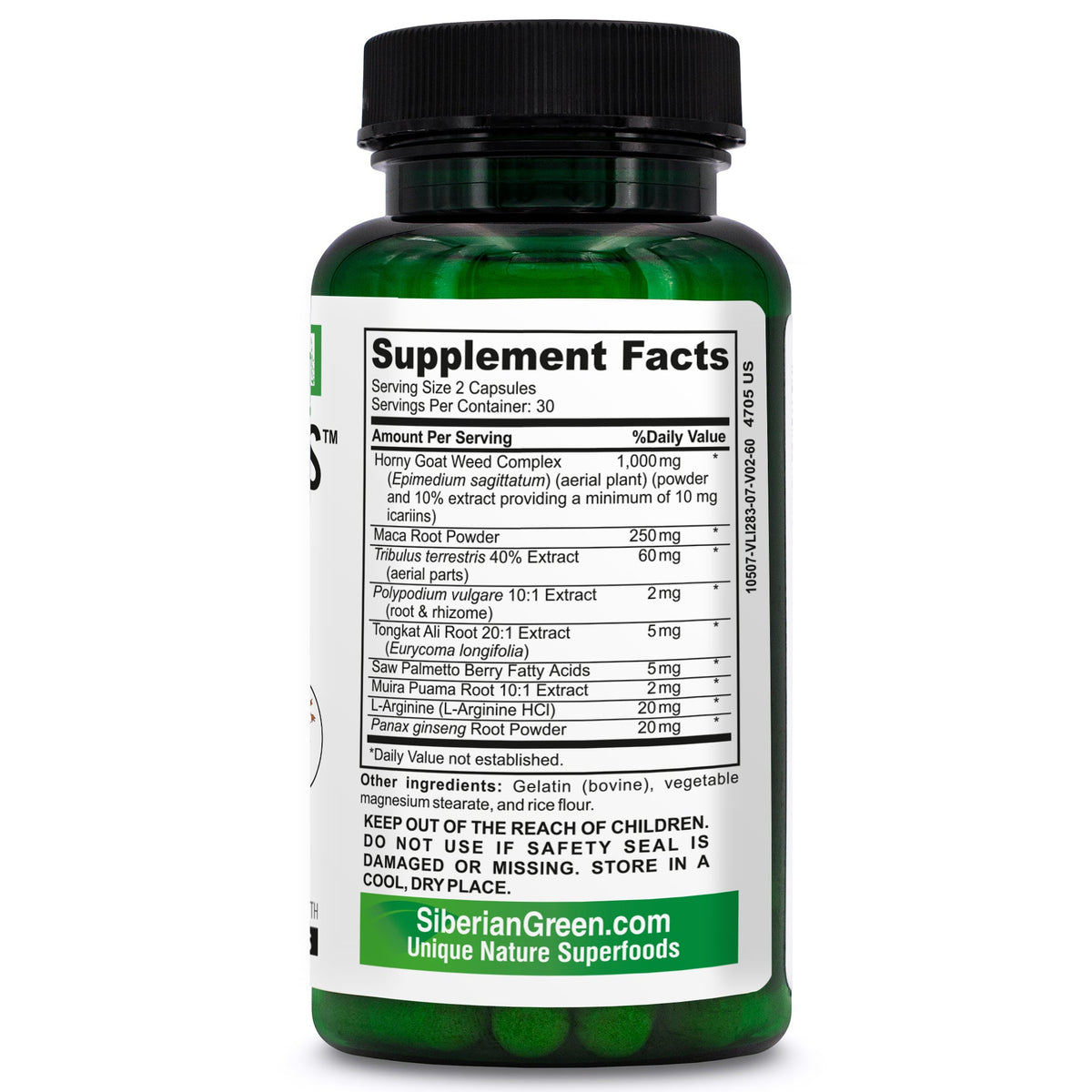 Rasputin Herbs with Horny Goat Weed Maca Root Complex 60 Caps