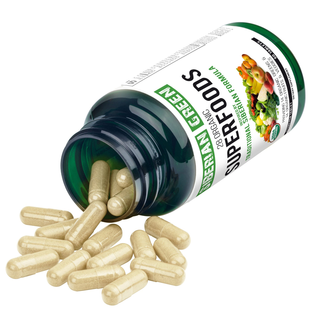 28 Organic Superfood Tablets – Essential Greens, Fruits & Veggies