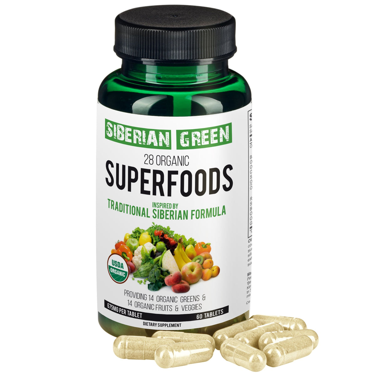 28 Organic Superfood Tablets – Essential Greens, Fruits & Veggies