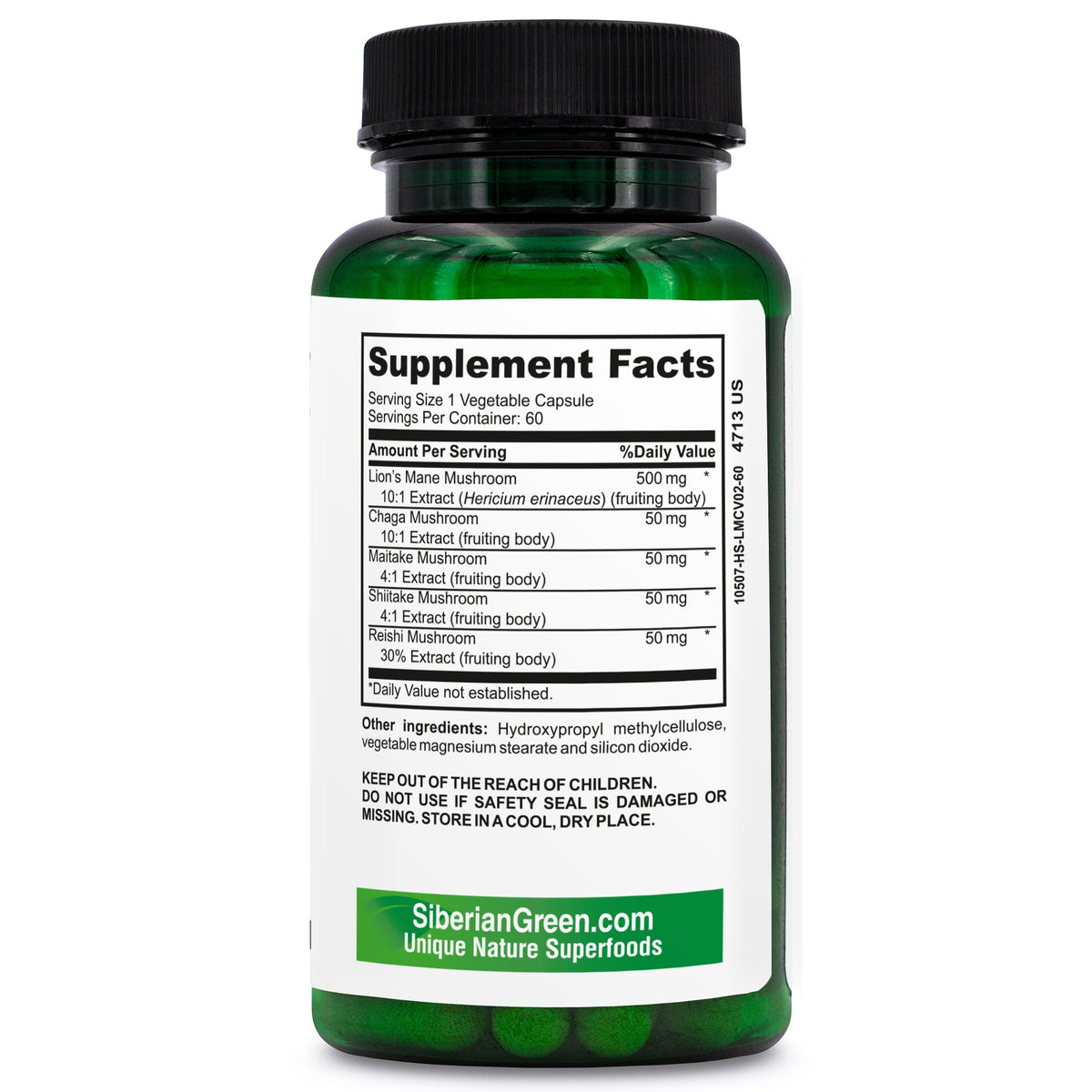 Siberian Green 5 Mushrooms Complex- 60 Vegan Capsules