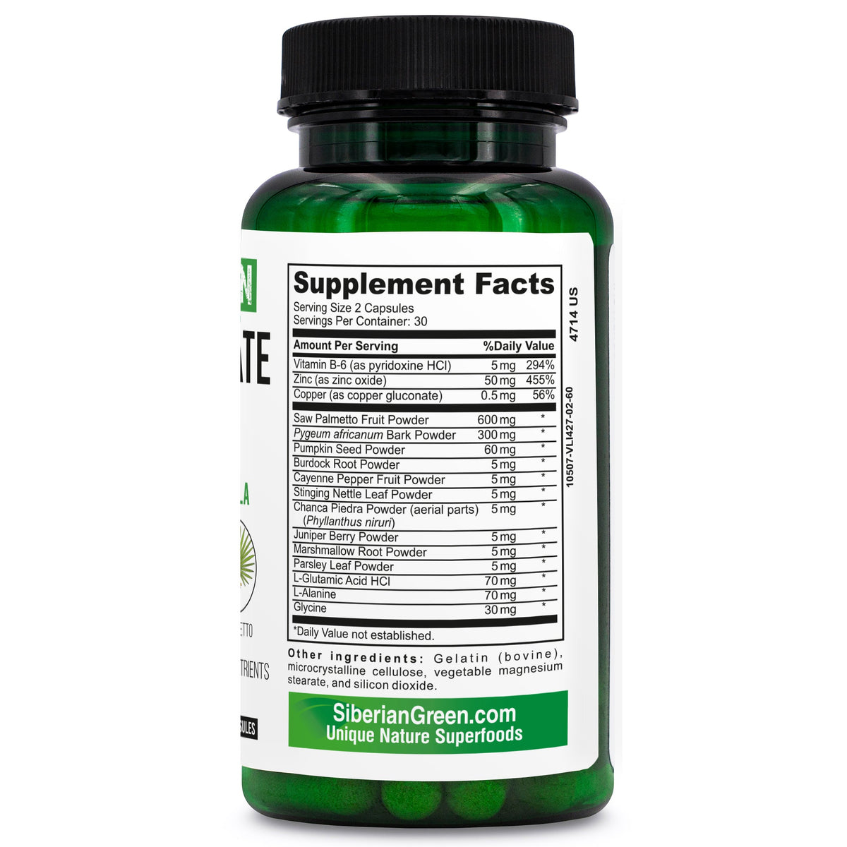Herbal Prostate Detox Siberian Green 60 Caps – Saw Palmetto Burdock Pumpkin