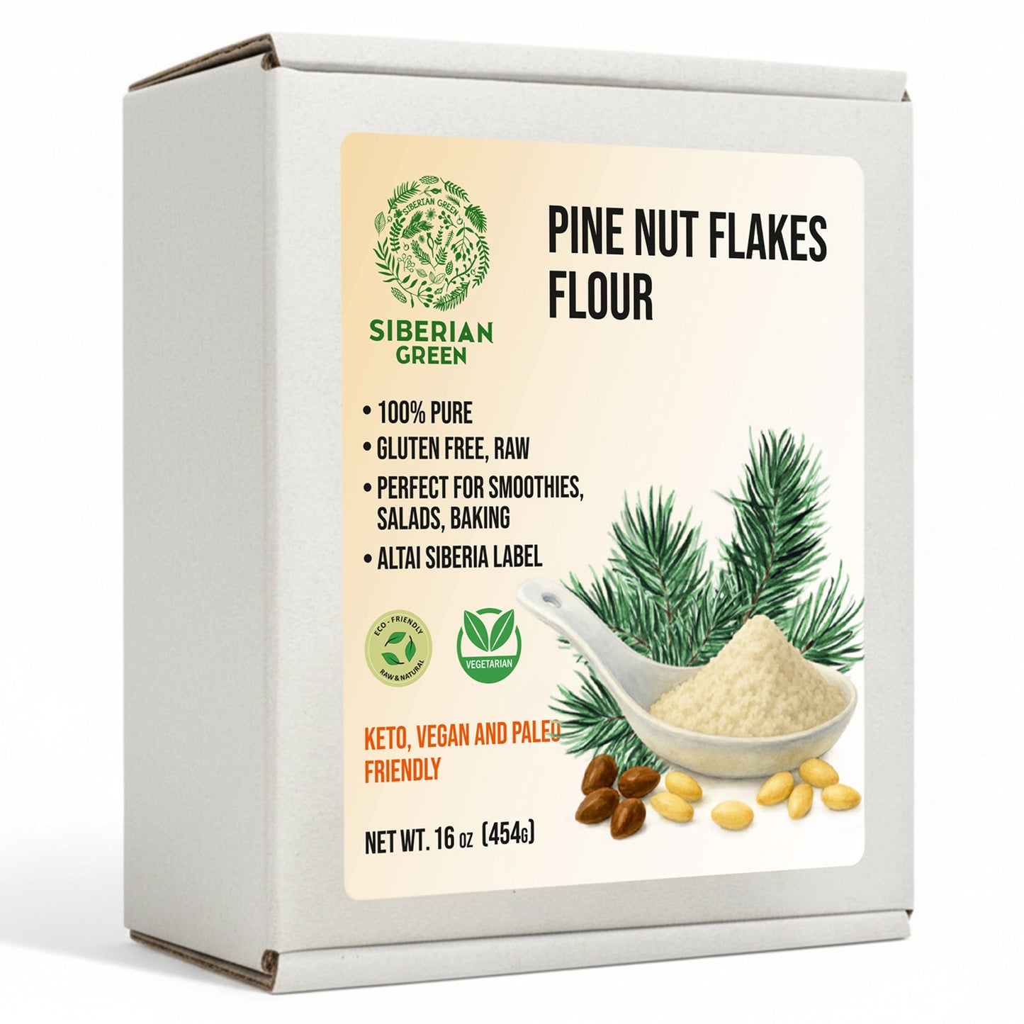 Siberian Pine Nut Flour (Kernel Powder) – 454g / 1 lb
