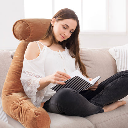 Cheer Collection Extra Large Hollow Fiber TV Pillow and Reading with Bolster & Backrest