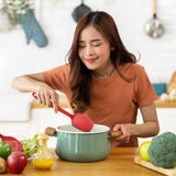 Cheer Collection Silicone Spatula Set, Silicone Spatulas For Nonstick Cookware, Cooking and Baking Sets for Kitchen, Red, 6 Pieces