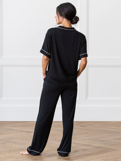 Women's Stretch-Knit Short Sleeve & Pant Bamboo Pajama Set