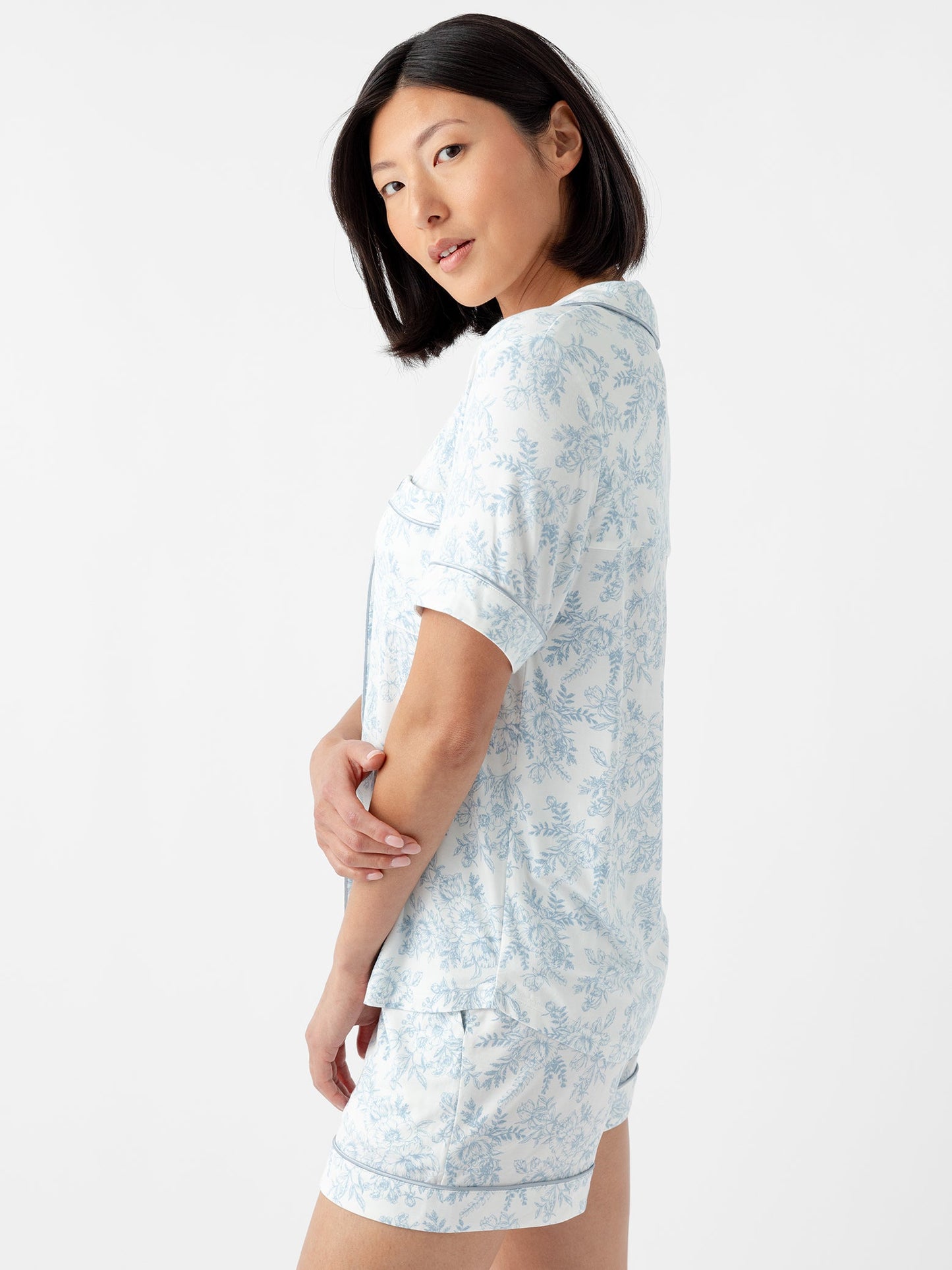 Women's Stretch-Knit Short Sleeve Bamboo Pajama Set