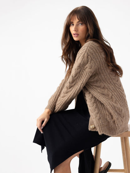 Oversized Cable Knit Cardigan