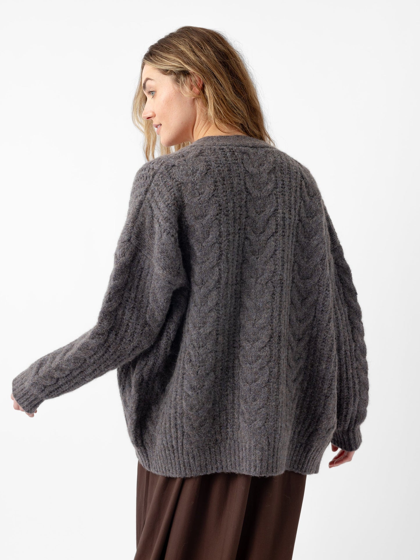 Oversized Cable Knit Cardigan