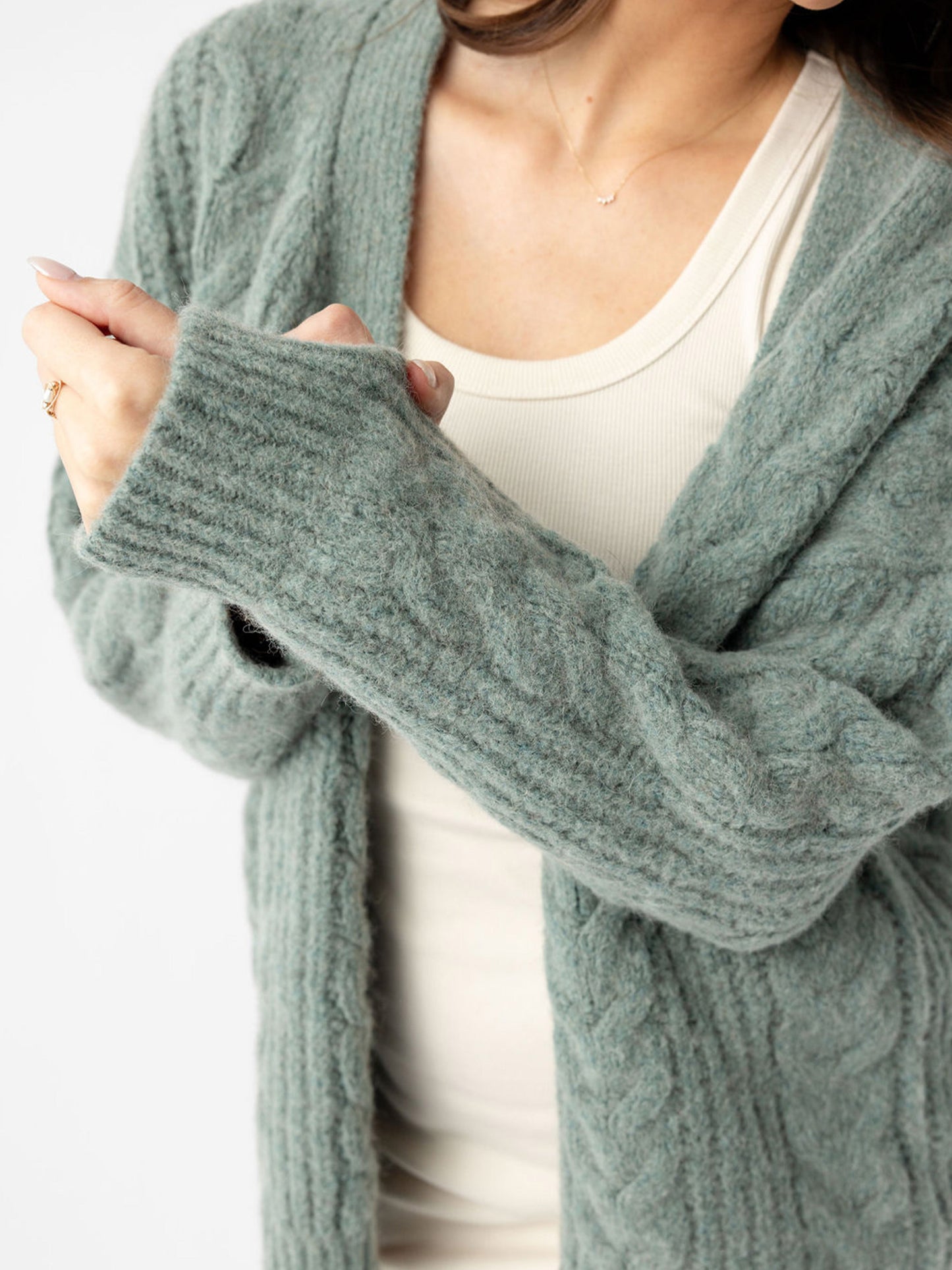 Oversized Cable Knit Cardigan