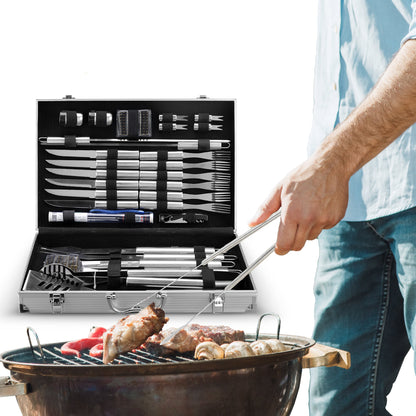 Cheer Collection 30 Piece BBQ Set with Aluminum Case