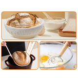 Cheer Collection 2-Piece Bread Proofing Basket Set – Premium Round Rattan Sourdough Banneton Kit with Essential Baking Tools