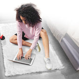 Cheer Collection Plush Shaggy Hair Area Rug - Anti Slip Bottom - Fuzzy Rug 24" x 34" - White