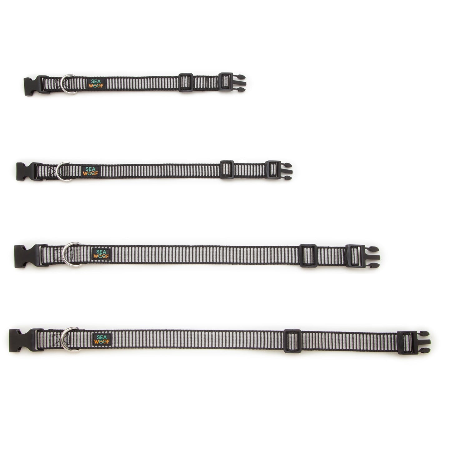 Seawoof Sturdy Dog Collar Silver/Black