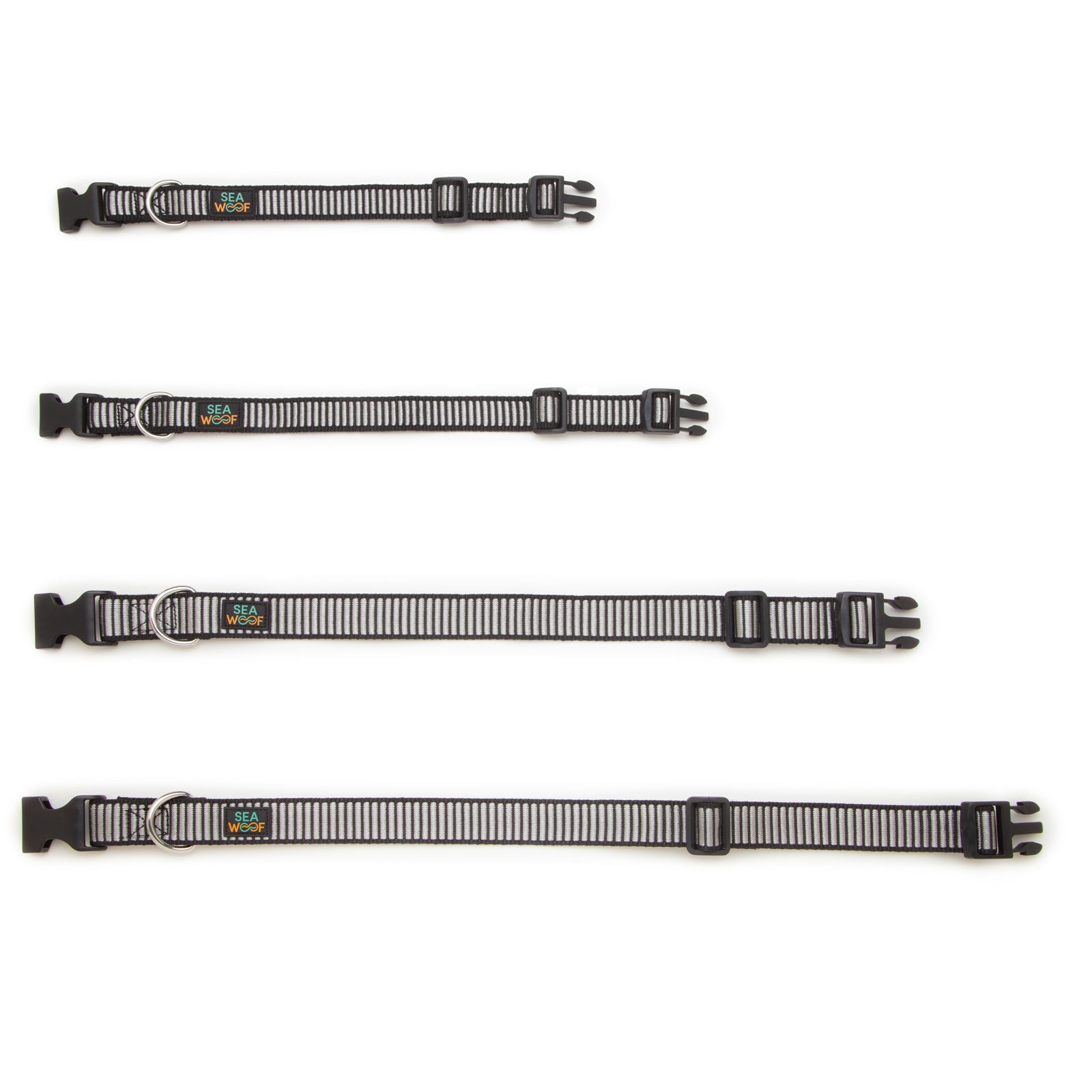 Seawoof Sturdy Dog Collar Silver/Black