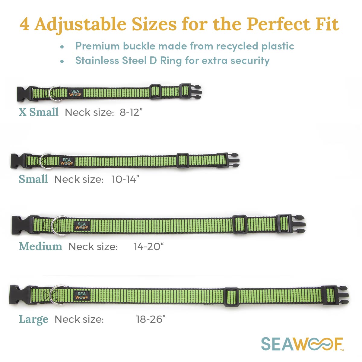 Seawoof Multi-Function Adjustable Leash Green/Black