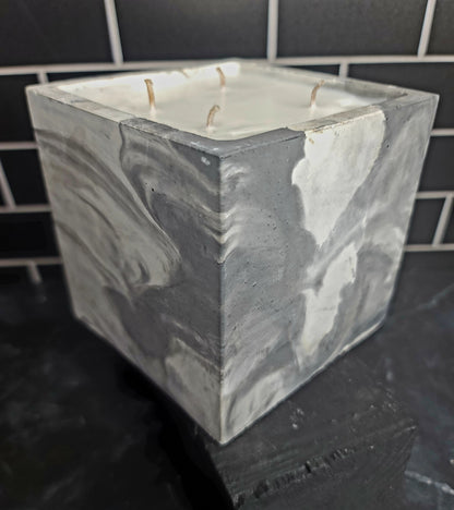 Signature Concrete Candle - XL Square Handpainted Concrete Candle