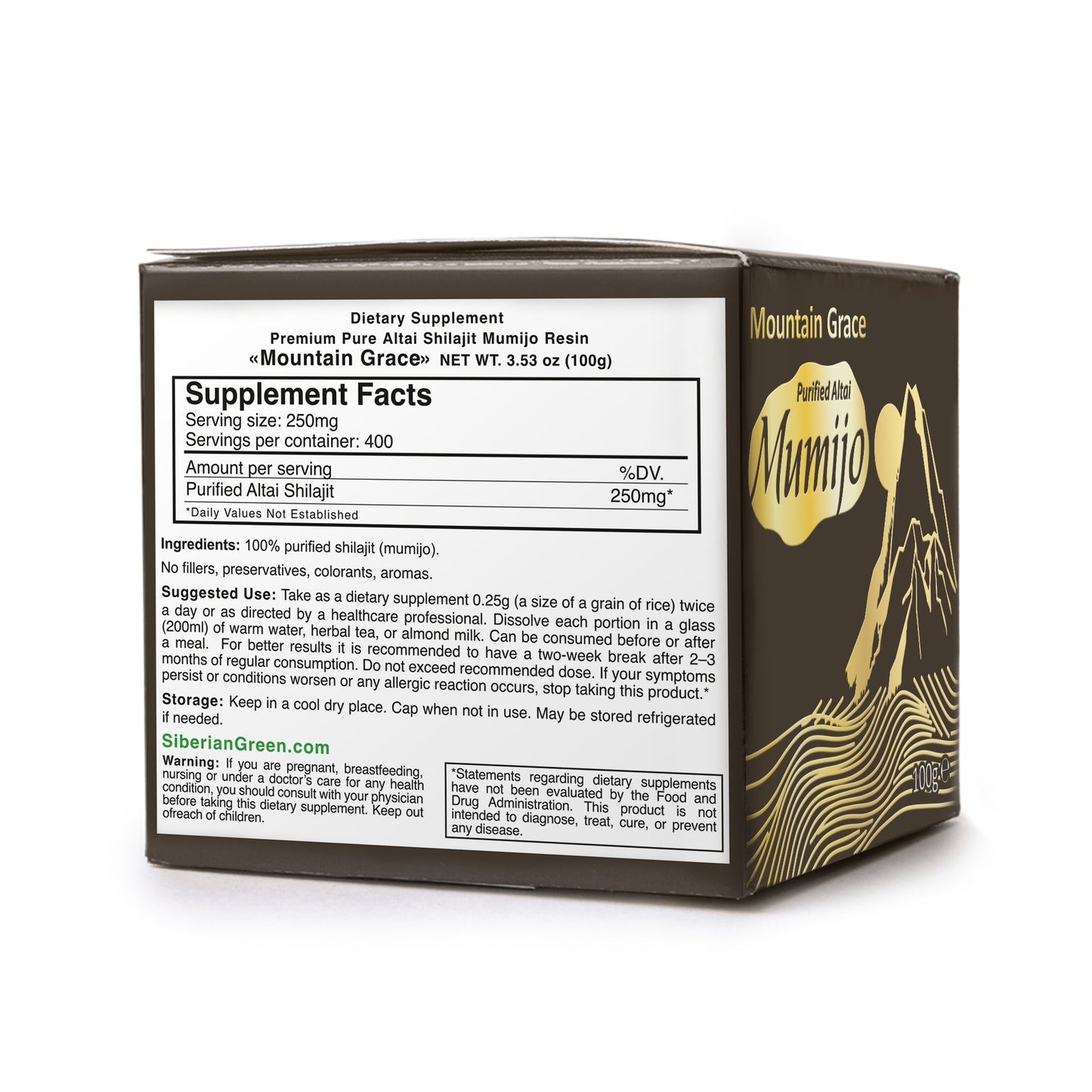 Siberian Shilajit Altai Mumijo Resin | Sibirska Mountain Grace 100g (Sachera-Med)