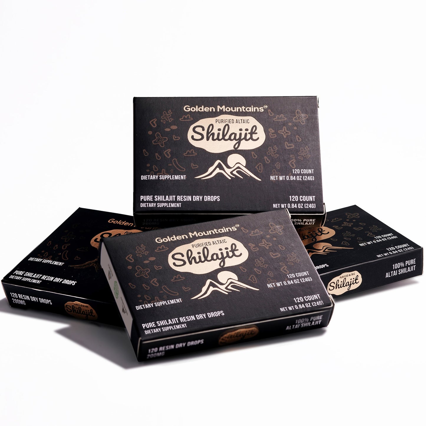 Shilajit 120 Dry Drops: Altai Golden Mountains Shilajit by Siberian Green